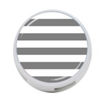 Horizontal Stripes - White and Gray 4-Port USB Hub (Two Sides)