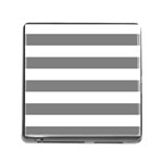 Horizontal Stripes - White and Gray Memory Card Reader (Square)
