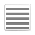Horizontal Stripes - White and Gray Memory Card Reader with Storage (Square)