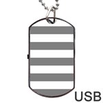 Horizontal Stripes - White and Gray Dog Tag USB Flash (Two Sides)
