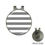 Horizontal Stripes - White and Gray Golf Ball Marker Hat Clip
