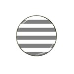 Horizontal Stripes - White and Gray Hat Clip Ball Marker