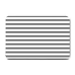 Horizontal Stripes - White and Gray Small Doormat