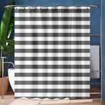 Horizontal Stripes - White and Gray Shower Curtain 60  x 72  (Medium)