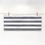 Horizontal Stripes - White and Gray Hand Towel