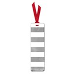 Horizontal Stripes - White and Gray Small Book Mark