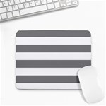 Horizontal Stripes - White and Gray Small Mousepad