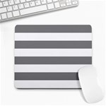 Horizontal Stripes - White and Gray Large Mousepad