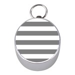 Horizontal Stripes - White and Gray Silver Compass (Mini)