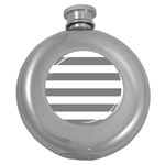 Horizontal Stripes - White and Gray Hip Flask (5 oz)