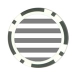 Horizontal Stripes - White and Gray Poker Chip Card Guard