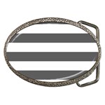 Horizontal Stripes - White and Dark Gray Belt Buckle