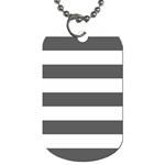 Horizontal Stripes - White and Dark Gray Dog Tag (One Side)