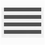 Horizontal Stripes - White and Dark Gray Large Glasses Cloth (2 Sides)
