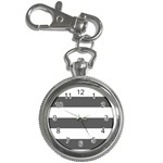 Horizontal Stripes - White and Dark Gray Key Chain Watch