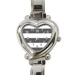 Horizontal Stripes - White and Dark Gray Heart Italian Charm Watch