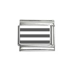 Horizontal Stripes - White and Dark Gray Italian Charm (9mm)