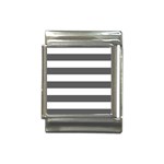 Horizontal Stripes - White and Dark Gray Italian Charm (13mm)