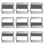 Horizontal Stripes - White and Dark Gray 9mm Italian Charm (9 pack)