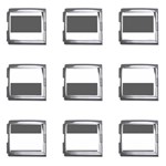 Horizontal Stripes - White and Dark Gray Mega Link Italian Charm (9 pack)