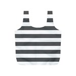 Horizontal Stripes - White and Dark Gray Full Print Recycle Bag (S)