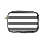 Horizontal Stripes - White and Dark Gray Coin Purse