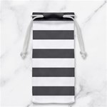 Horizontal Stripes - White and Dark Gray Jewelry Bag
