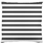 Horizontal Stripes - White and Dark Gray Large Cushion Case (Two Sides)