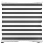 Horizontal Stripes - White and Dark Gray Standard Flano Cushion Case (One Side)
