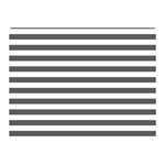 Horizontal Stripes - White and Dark Gray Double Sided Flano Blanket (Mini)