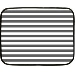 Horizontal Stripes - White and Dark Gray Double Sided Fleece Blanket (Mini)