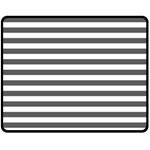 Horizontal Stripes - White and Dark Gray Fleece Blanket (Medium) (One Side)