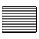 Horizontal Stripes - White and Dark Gray Fleece Blanket (Small) (One Side)