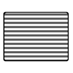 Horizontal Stripes - White and Dark Gray Double Sided Fleece Blanket (Small) (Two Sides)