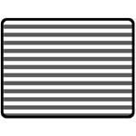 Horizontal Stripes - White and Dark Gray Double Sided Fleece Blanket (Large) (Two Sides)