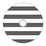 Horizontal Stripes - White and Dark Gray CD Wall Clock