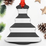 Horizontal Stripes - White and Dark Gray Christmas Tree Ornament (Two Sides)