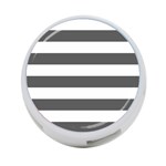 Horizontal Stripes - White and Dark Gray 4-Port USB Hub (One Side)