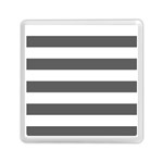 Horizontal Stripes - White and Dark Gray Memory Card Reader with Storage (Square)