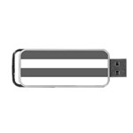 Horizontal Stripes - White and Dark Gray Portable USB Flash (Two Sides)