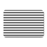 Horizontal Stripes - White and Dark Gray Small Doormat