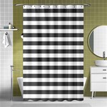 Horizontal Stripes - White and Dark Gray Shower Curtain 48  x 72  (Small)