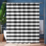 Horizontal Stripes - White and Dark Gray Shower Curtain 60  x 72  (Medium)