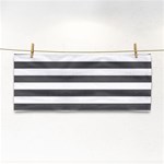 Horizontal Stripes - White and Dark Gray Hand Towel