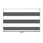 Horizontal Stripes - White and Dark Gray Business Card Holder