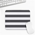 Horizontal Stripes - White and Dark Gray Small Mousepad