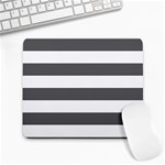 Horizontal Stripes - White and Dark Gray Large Mousepad