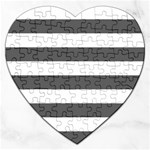 Horizontal Stripes - White and Dark Gray Jigsaw Puzzle (Heart)