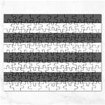 Horizontal Stripes - White and Dark Gray Jigsaw Puzzle (Rectangular)
