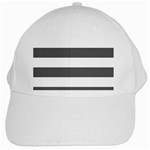 Horizontal Stripes - White and Dark Gray White Cap